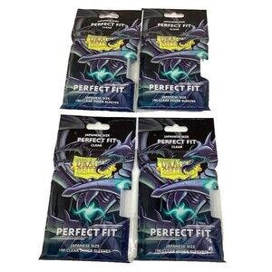 Perfect Fit Dragon Shield Japanese Size 100 Clear Inner Sleeves Lot 4 Pkgs NEW